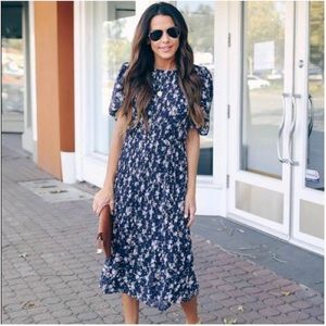 Vici Recipe For Romance Floral Chiffon Midi Dress